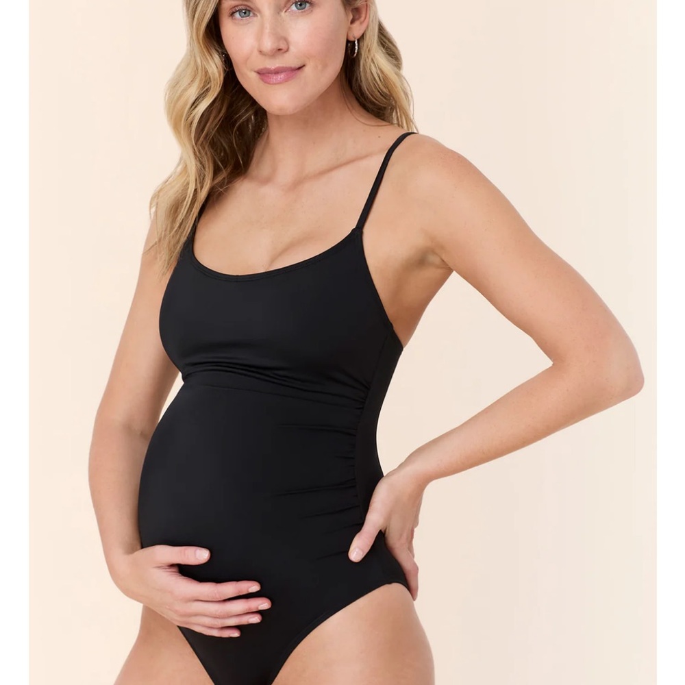 Andie Amalfi Black Maternity Swimsuit, Medium
